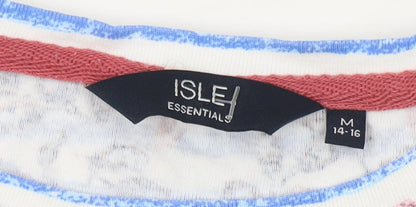 Womens UK Size M Isle Essentials Blue Basic T-Shirt