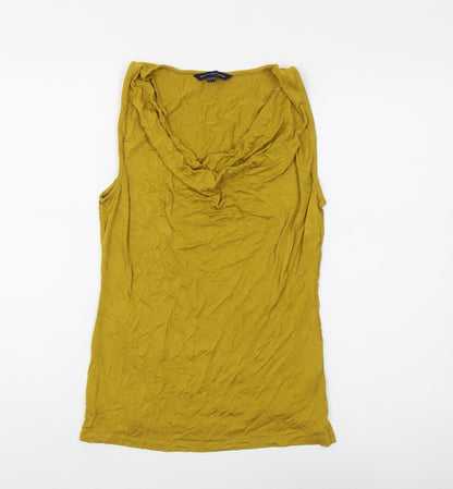 French Connection Women's Yellow Cowl Neck Tank Size 10
