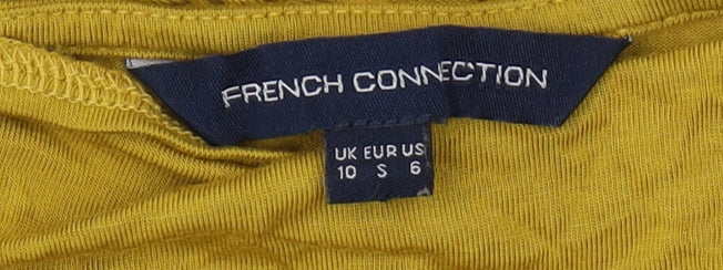 French Connection Women's Yellow Cowl Neck Tank Size 10