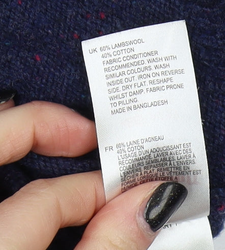 White Stuff Men's Blue Wool Cotton Pullover, Size S, Casual Knit