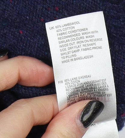 White Stuff Men's Blue Wool Cotton Pullover, Size S, Casual Knit