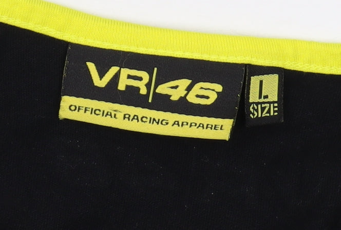 VR46 Black Tank Top Unisex Adults L Basic Cotton