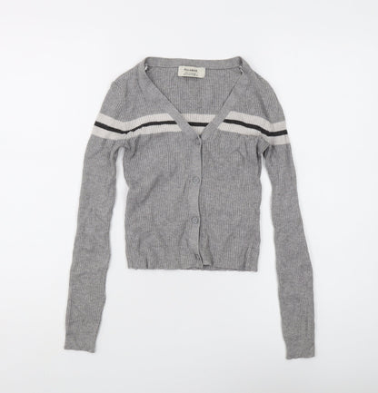 Womens UK Size M Pull & Bear Grey Cardigan Jumper