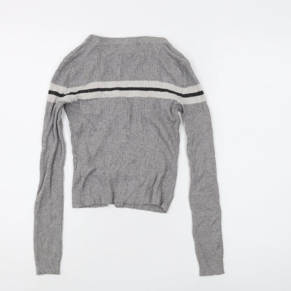 Womens UK Size M Pull & Bear Grey Cardigan Jumper
