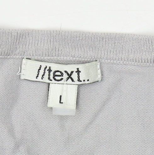 Womens UK Size L Text Grey Pullover Jumper