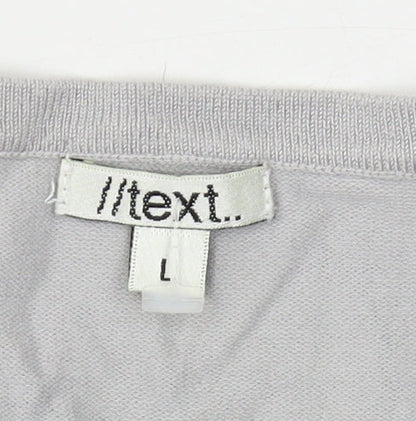 Womens UK Size L Text Grey Pullover Jumper