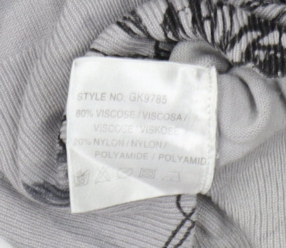 Womens UK Size L Text Grey Pullover Jumper