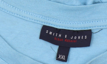 Smith & Jones Men's Blue Crew Neck T-Shirt 2XL