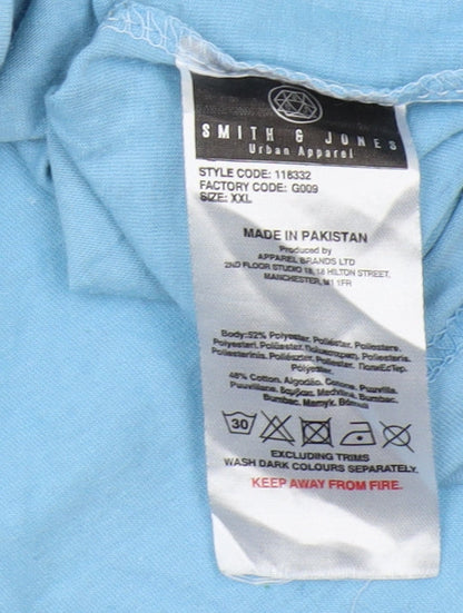 Smith & Jones Men's Blue Crew Neck T-Shirt 2XL