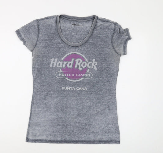 Unisex Adults UK Size L Hard Rock Grey  T-Shirt