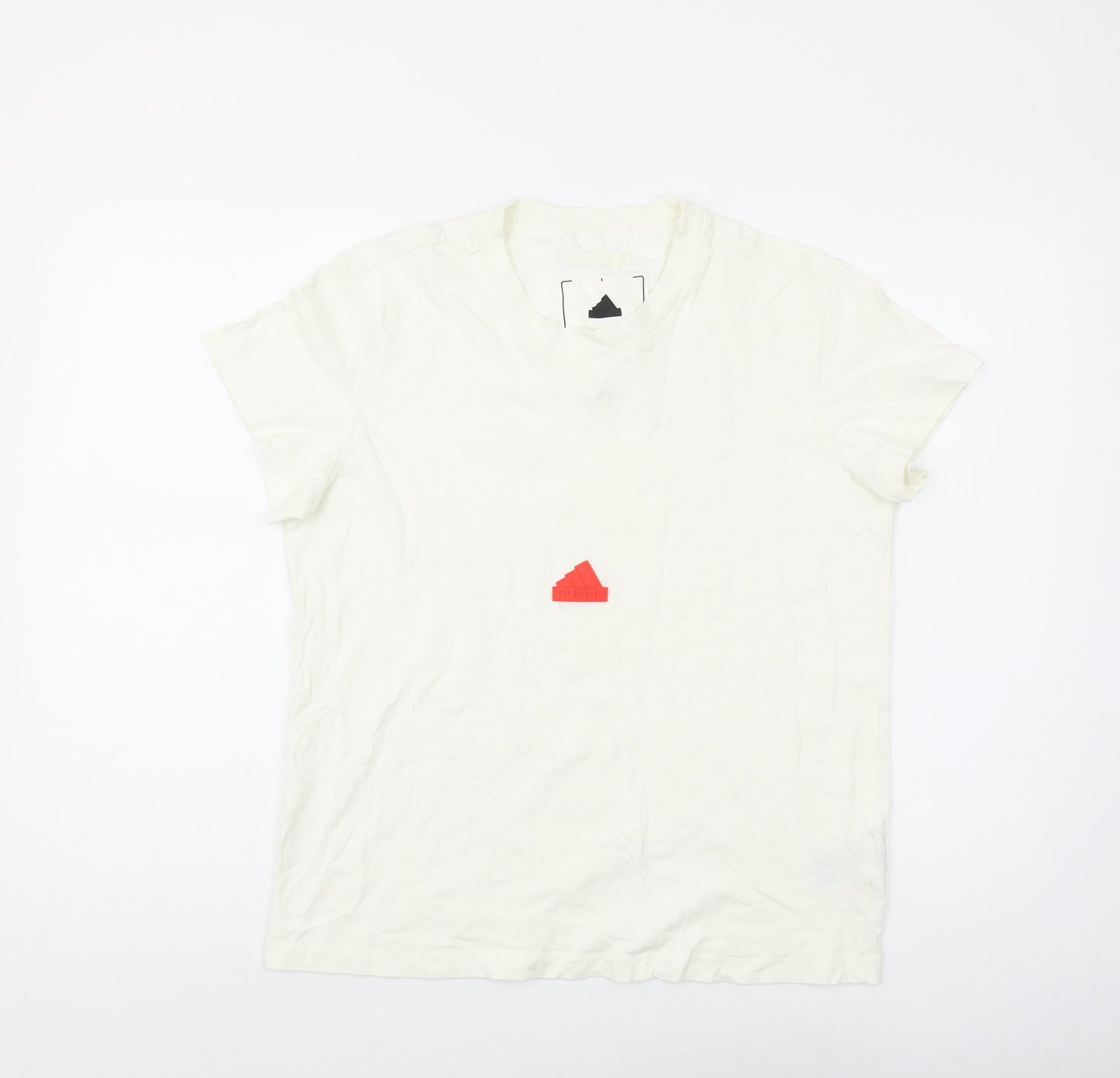 Unisex Adults UK Size L adidas White Basic T-Shirt