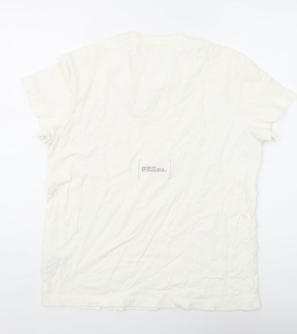 Unisex Adults UK Size L adidas White Basic T-Shirt