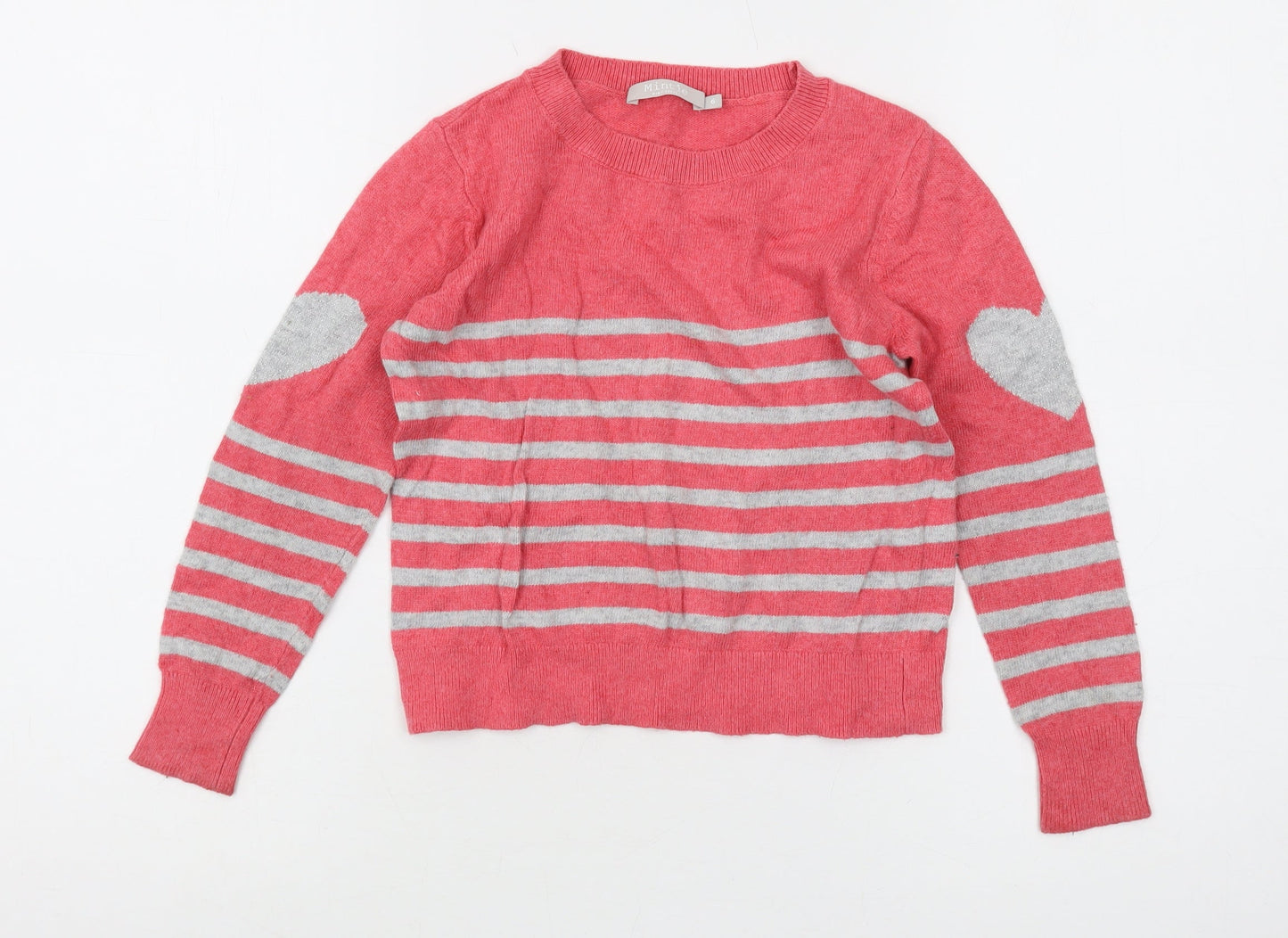 Mint Velvet Girls Pink Striped Pullover Jumper, Size 6 Years