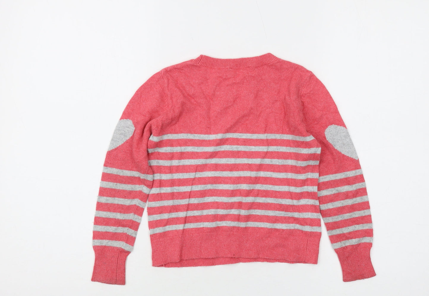 Mint Velvet Girls Pink Striped Pullover Jumper, Size 6 Years