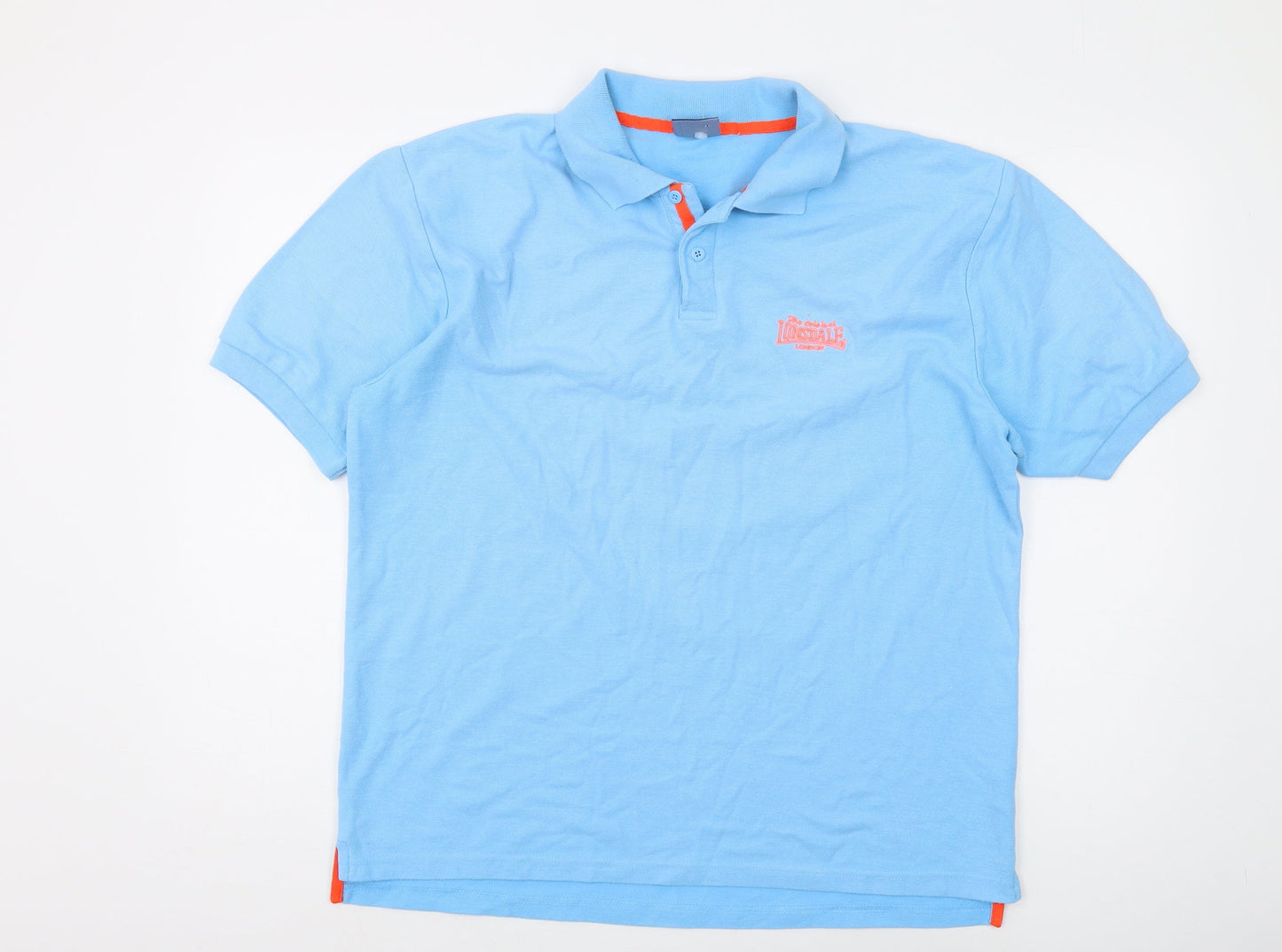 Lonsdale Men's Blue Polo Shirt Size L with Logo