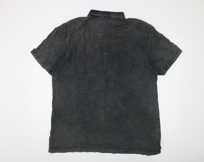 Hard Rock Cafe Men's Black XL Polo Shirt, Graphic Print