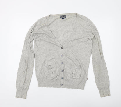 Womens UK Size M Ralph Lauren Grey Cardigan Jumper