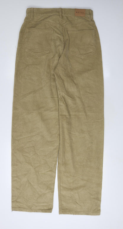 Womens UK Size M Motel Relaxed Fit Wide-Leg Beige Trousers
