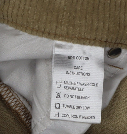 Womens UK Size M Motel Relaxed Fit Wide-Leg Beige Trousers