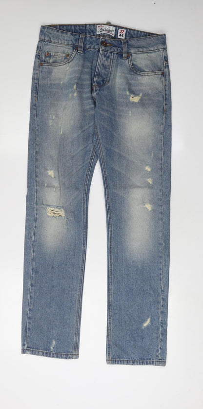 Alcott Blue Men's Straight Distressed Jeans 32