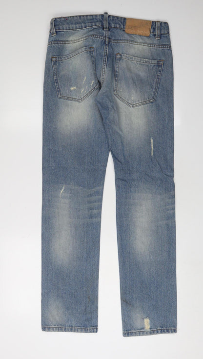 Alcott Blue Men's Straight Distressed Jeans 32