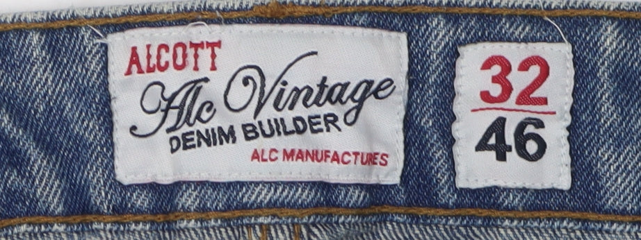 Alcott Blue Men's Straight Distressed Jeans 32