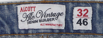 Alcott Blue Men's Straight Distressed Jeans 32