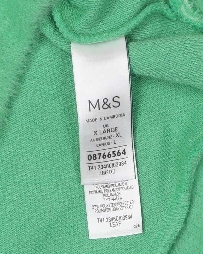 Womens UK Size XL Marks and Spencer Green Pullover Jumper
