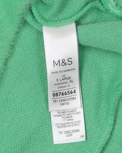 Womens UK Size XL Marks and Spencer Green Pullover Jumper