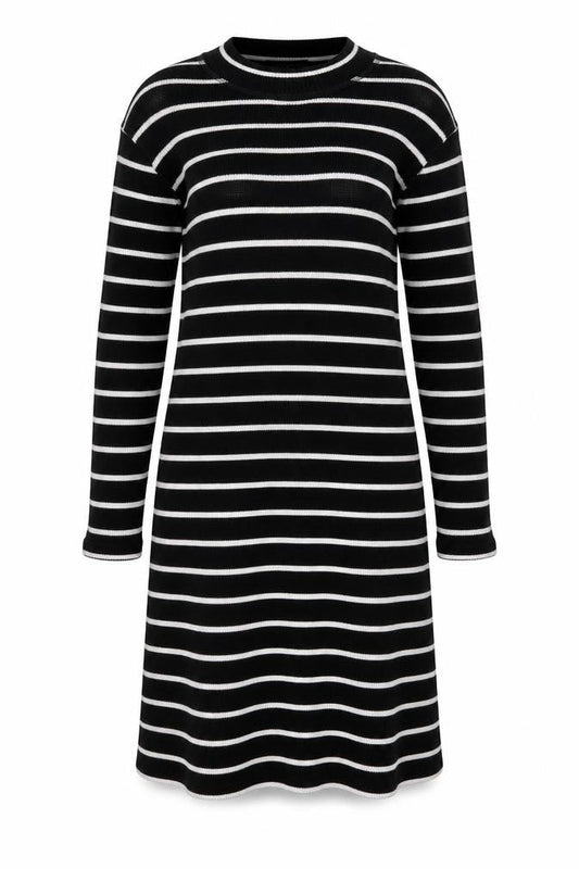 Rascals' Women's Black Striped Jumper Dress Size 10