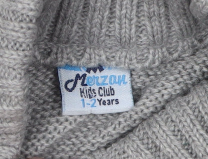 Merzan Boys Grey Henley Jumper, Size 2-3 Years, Winter Knit