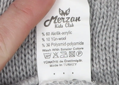 Merzan Boys Grey Henley Jumper, Size 2-3 Years, Winter Knit