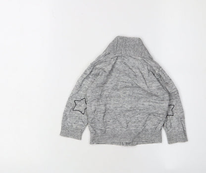 Next Unisex Grey Cardigan 9-12 Months - Stars Theme