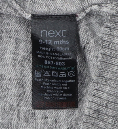 Next Unisex Grey Cardigan 9-12 Months - Stars Theme