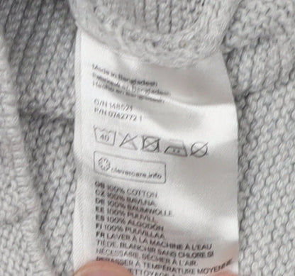 H&M Grey Unisex Toddler Cardigan, 24 Months, Cotton Knit