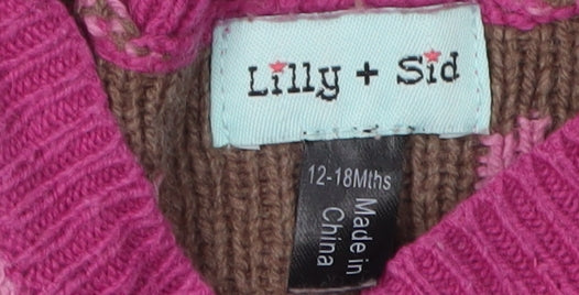 Lilly + Sid Girls Pink Jumper Dress 12-18 Months
