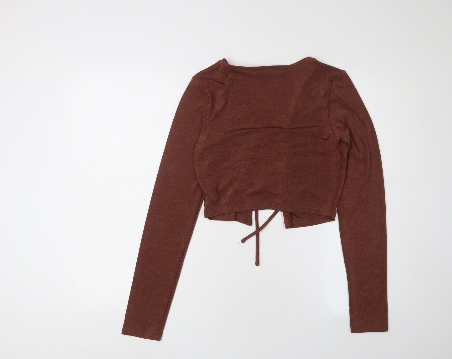 Womens UK Size S New Look Brown Cropped Top
