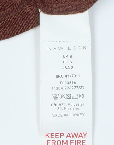Womens UK Size S New Look Brown Cropped Top