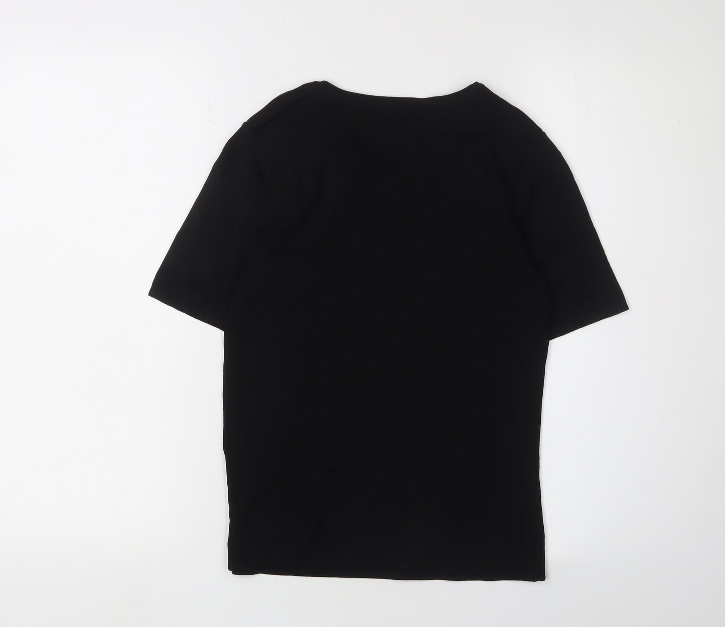Womens UK Size XS Sky Black Basic T-Shirt