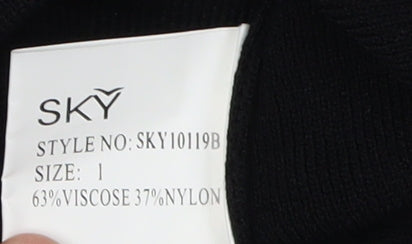 Womens UK Size XS Sky Black Basic T-Shirt