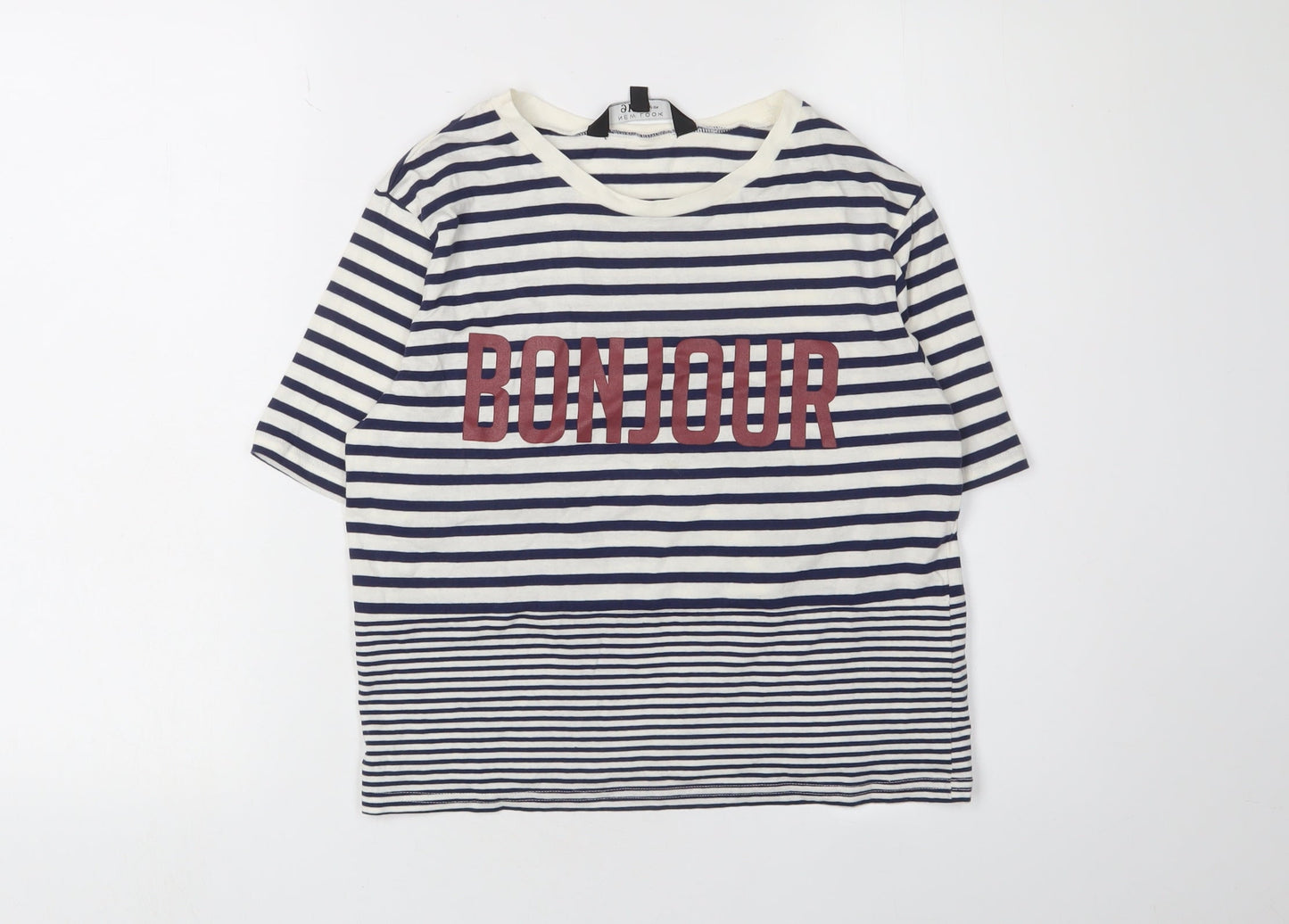 New Look Girls Striped Ringer T-Shirt - Multicoloured Nautical 12-13Y