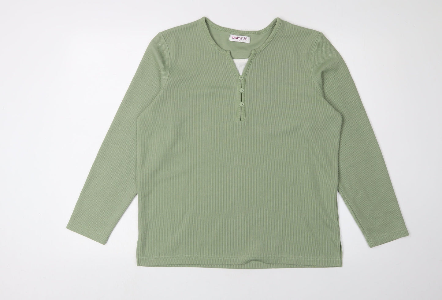 Womens UK Size S Bonmarché Green Basic Blouse