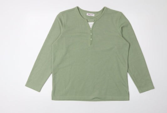 Womens UK Size S Bonmarché Green Basic Blouse