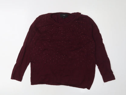 Womens UK Size 12 NEXT Red Pullover Jumper