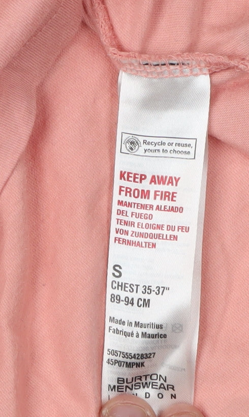Mens UK Size S Burton Menswear Pink  T-Shirt