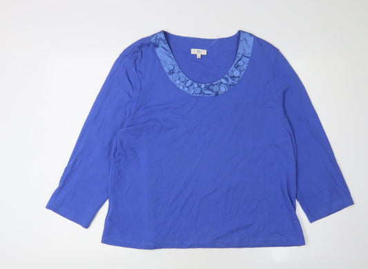 Womens UK Size 2XL CC Blue Basic T-Shirt