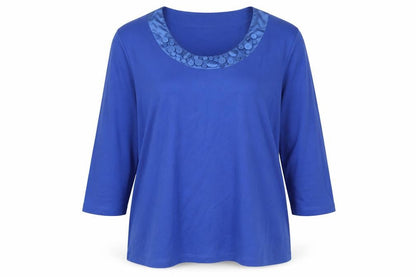 Womens UK Size 2XL CC Blue Basic T-Shirt