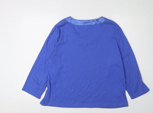 Womens UK Size 2XL CC Blue Basic T-Shirt