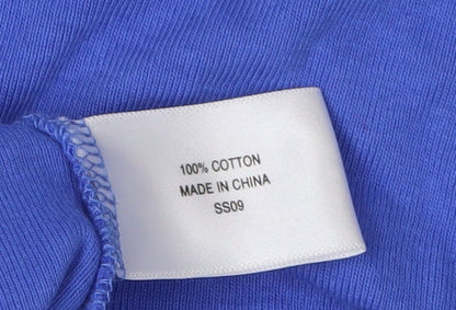 Womens UK Size 2XL CC Blue Basic T-Shirt
