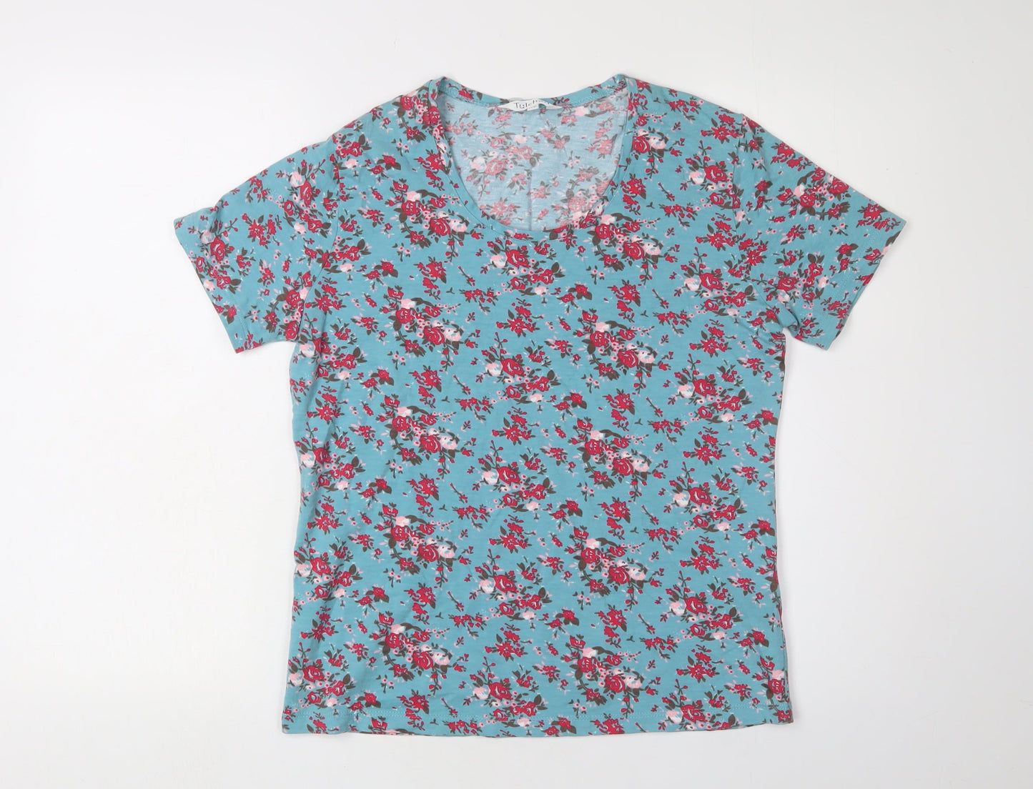 Womens UK Size 12 Tulchan Multicoloured Basic T-Shirt